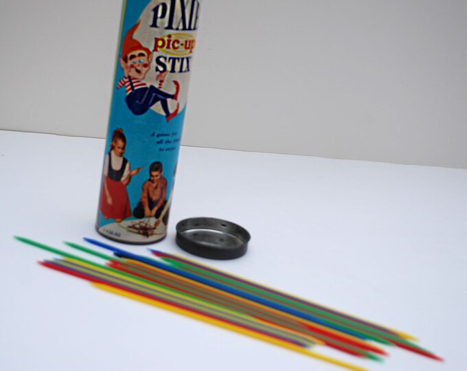 Vintage Pixie Sticks Game Picup Toy Original Can Mic Century 50s 60s