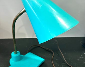 Vintage 1950s Mid Century Modern Turquoise Wall Lamp Sconce