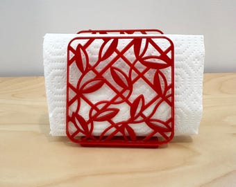Vintage Lustro-Ware Red Plastic Napkin Holder Mid-Century Modern 1950s