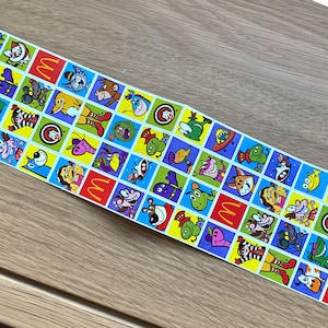 Sheet of Vintage McDonald's Stickers Fun Times Year 2000 Ronald McDonaldland Grimace Hamburglar Maze Prize Toy Activity Game