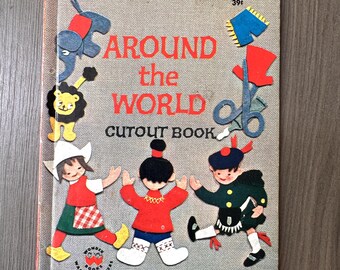 Around The World Cutout Book 1964 Wonder Book for Children