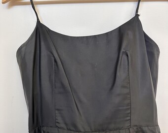 Chic Vintage 1980s Spaghetti Strap Little Black Slip Dress