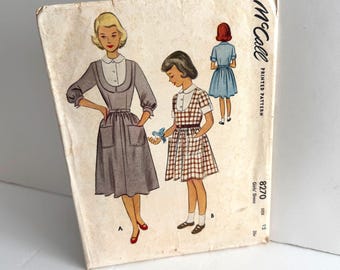 Complete Vintage Sewing Pattern McCall's 8270 Girl's Dresses Frocks Teens Juniors 1950s Size 12