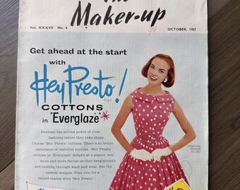 RARE Vintage British Fabric Trade Magazine The Maker-Up October 1957 Fashion Sewing