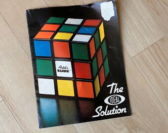 Vintage Rubik's Cube Booklet Solution Book Puzzle 80s Nostalgia Eighties 1980s Toy Game 14 Pages