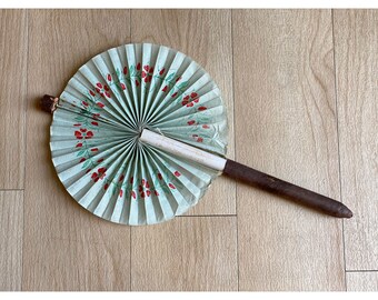 Antique Fan Cigar Novelty Tobaccoania Pop-up Trick Flower Fabric Hand Fan Folding Accessory Collapsible Folded Vintage Trick