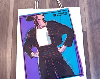 Vintage 1980s Units Clothing Shopping Bag Store Americana Mall Culture Fashion Womens Wear