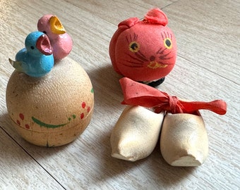 Small Lot of Vintage Souvenirs Toys Folk Tchotchkes Figurines Animals Novelty Japan Holland Wood Ornament Trinket Collectibles