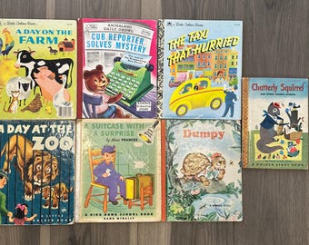Lot of 7 Vintage Children's Books Little Golden and More 1950s - 1970s