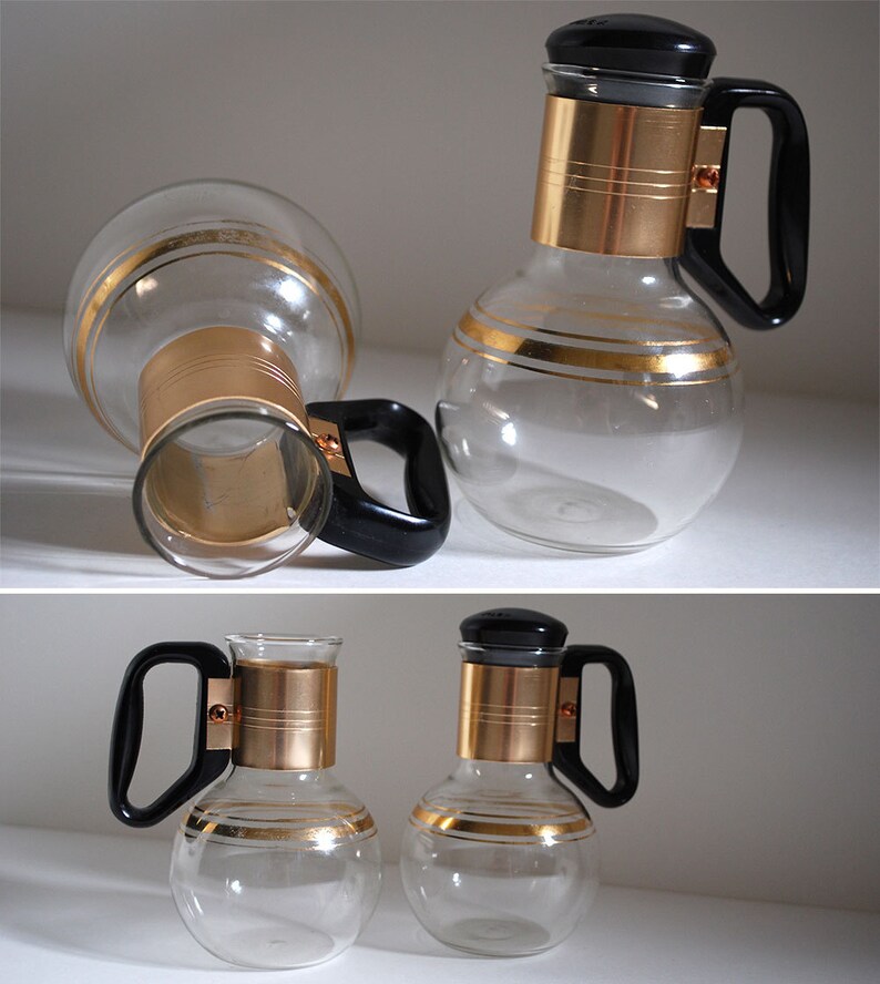Pair Vintage Glass Mini Carafes Silex Coffee Servers Pitchers Etsy