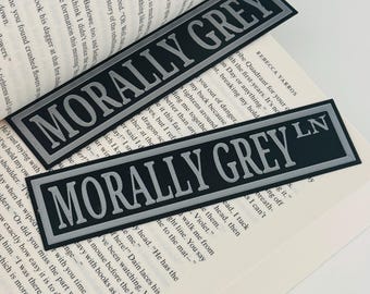 Morally Grey Bookshelf Sign & Bookmark: 3D Print Dark Romance Book Merch