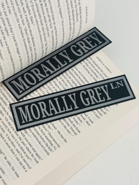 Morally Grey Bookshelf Sign & Bookmark: 3D Print Dark Romance Book Merch