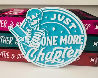 3D Print Bookshelf Sign or Coaster: Skeleton Bookish Merch
