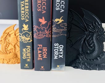 Dragon Bookend: 3D Printed Fantasy Bookshelf Decor - Fourth Wing Inspired
