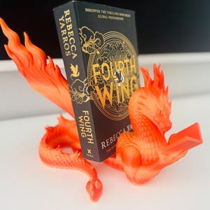 Dragon Kindle/Tablet Holder: Flame Wing Book Display, Fantasy Decor