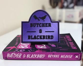 Butcher & Blackbird Sign, 3D Printed Dark Romance Bookshelf Decor
