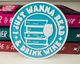 3D Print Bookshelf Sign or Coaster: Book Lover Gift