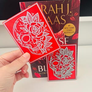 Skull and Roses Bücherregal Lesezeichen Doppelpack Dark Romance Bookish 3D Print Geschenkidee Book Merch Spicy