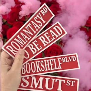 Bookish Street Sign-boekenplankdecor: Smut Street, Romantasy Rd & More