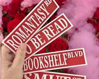 Bookish Street Sign Bookshelf Decor: Smut Street, Romantasy Rd & More