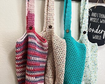 Hand Crocheted Cotton Market Bag: Reusable Shopping Tote