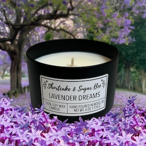 Lavender Dreams | Soy Wax Scented Candle | Hand Poured | Cotton Wick | Floral, Lavender, Vanilla | Handmade | Special Gift