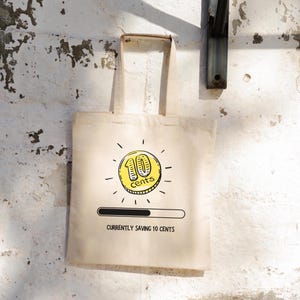 Currently Saving Tote Bag, Reusable Eco Friendly Tote, Shopping Bag, Sarcastic Totes, Funny Quote Totes, Market Bags, Gift for Mom
