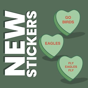 Philadelphia Eagles Inspired Sticker - Conversation Heart