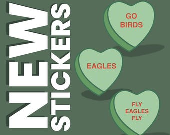 Philadelphia Eagles Inspired Sticker - Conversation Heart
