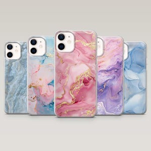 Marble Phone Case Elegant Luxury Cover for iPhone 16 Pro, 15, 14, 13, 12, Samsung S25, S24FE, S23, S22, A16, A55, A25, Pixel 9