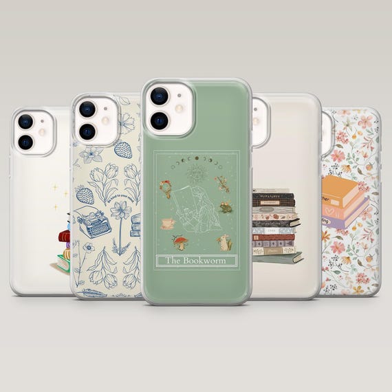 Bookish Phone Case Bookstack Book Lover Cover for iPhone 17Pro, 16, 15, 14, 13, 12, Samsung S25, S24, S23Fe, S22, A16, A26, A56, Pixel 10, 9