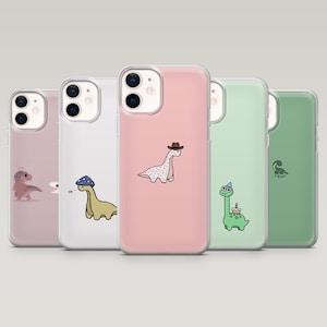 Custodia per telefono con dinosauro, carina e minimalista, con motivo rettile, per iPhone 16 Pro, 15, 14, 13, 12, Samsung S25+, S24FE, S23, S22, A16, A55, A25, Pixel 9,8A