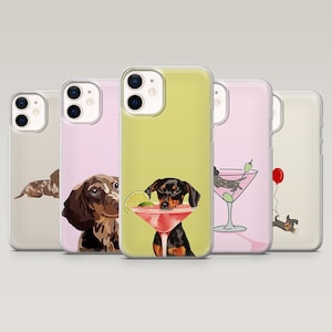 Weiner Hund Handyhülle Dackel Dackel Cover, passend für iPhone 16 Pro, 15, 14, 13, 12, Samsung S25, S24FE, S23, S22, A16, A55, A25, Pixel 9