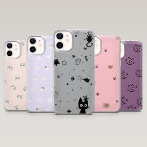Custodia per telefono con gatto carino, custodia minimalista per amanti degli animali domestici per iPhone 16 Pro, 15, 14, 13, 12, Samsung S25, S24, S23FE, S22, A16, A55, A25, Pixel 9Pro, 8A