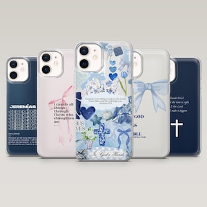 Bible Verse Phone Case Catholic Christian Cover for iPhone 16 Pro, 15, 14, 13, 12, Samsung S25, S24FE, S23, S22, A16, A55, A25, Pixel 9