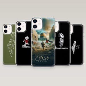 Coque de portable Palestine Justice Prayer Gaza gratuite pour iPhone 16 Pro, 15, 14, 13, 12, Samsung S25+, S24FE, S23, S22, A16, A55, A25, Pixel 9