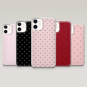 Polka Dot Handytasche Schlichte Mini Dot Hülle für iPhone 16 Pro, 15, 14, 13, 12, Samsung S25, S24FE, S23, S22, A16, A55, A25, Pixel 9Pro, 8A