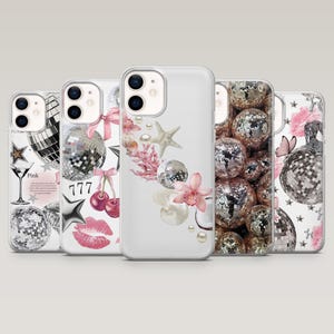Coque de téléphone boule disco, boule à facettes, coque brillante pour iPhone 16 Pro, 15, 14, 13, 12, Samsung S25+, S24FE, S23, S22, A16, A55, A25, Pixel 9