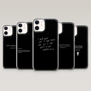 Bibel Vers Hülle Schrift Christian Cover für iPhone 16 Pro, 15, 14, 13, 12, Samsung S25+, S24FE, S23, S22, A16, A55, A25, Pixel 9Pro, 8A