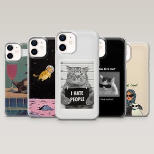 Tier Parodie Handyhülle Lustiges Tier Meme Cover für iPhone 16 Pro, 15, 14, 13, 12, Samsung S25+, S24FE, S23, S22, A16, A25, Pixel 9Pro, 8A