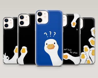 Ente Handyhülle Lustige Gans Meme Cover für iPhone 16 Pro, 15, 14, 13, 12, Samsung S25+, S24FE, S23, S22, A16, A55, A25, Pixel 9Pro, 8A