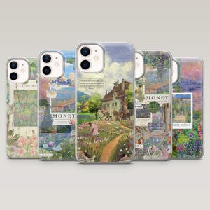 Claude Monet Phone Case Monet Painting Cover for iPhone 16 Pro, 15, 14, 13, 12, Samsung S25, S24, S23FE, S22, A16, A55, A25, Pixel 9