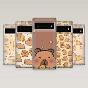 Capybara Handyhülle Lustiger Haustier Pflanzenfresser Nager Cover für Google Pixel 9, 9Pro, 8A, 7Pro, 6A, Samsung S25+, S24Fe, S23, A16, A55, iPhone 16