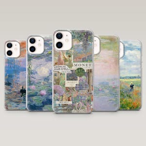 Claude Monet Phone Case Famous Art Oil Painting Cover for iPhone 16 Pro, 15, 14, 13, 12, Samsung S25+, S24FE, S23, S22, A16, A25,Pixel 9, 8A