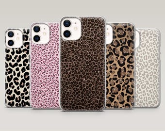 Glamour Leopard Muster Handyhülle, Schutzhülle für iPhone 16 Pro, 15, 14, 13, 12, Samsung S25+, S24FE, S23, S22, A25, Pixel 9Pro, 8A