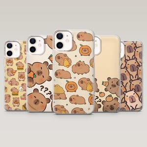 Capybara Handyhülle, Minimalist, Tier Cover, für iPhone 16 Pro, 15, 14, 13, 12, Samsung S25+, S24FE, S23, S22, A16, A55, A25, Pixel 9Pro, 8A