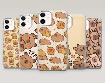 Capybara Handyhülle, Minimalist, Tier Cover, für iPhone 16 Pro, 15, 14, 13, 12, Samsung S25+, S24FE, S23, S22, A16, A55, A25, Pixel 9Pro, 8A