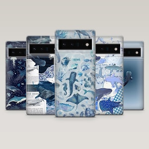 Ocean Life Phone Case Big Fish Whale Shark Cover for Google Pixel 9, 9Pro, 8A, 7Pro, 6A, Samsung S25, S24Fe, S23, A25, A16, A55,iPhone 16