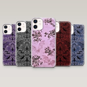 Etui na telefon Bat Phone Case Gothic Vampire Bat Cover na iPhone 16 Pro, 15, 14, 13, 12, Samsung S25+, S24FE, S23, S22, A16, A55, A25, Pixel 9