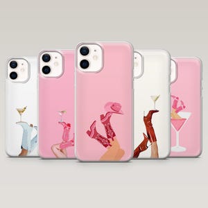 Cowgirl Boot Handyhülle Western Martini für iPhone 16 Pro, 15, 14, 13, 12, Samsung S25+, S24FE, S23, S22, A16, A55, A25, Pixel 9Pro